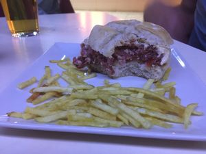 Burger made from beet and quinoa  at Vintage 54 in Almeria