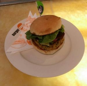 vegan burger at Burger Edge - Queens Plaza in Brisbane