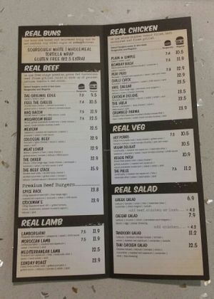 take away menu at Burger Edge - Queens Plaza in Brisbane