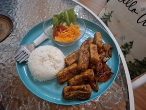 Fried tofu tossed in lemon and tomato at Rust n' Wood in Sagada