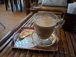 Hot chocolate with coconut milk at Rust n' Wood in Sagada