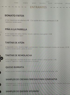 Starters at Zoco Comidero-Bar in Madrid