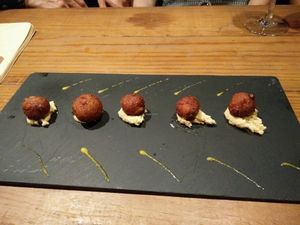 sweetcorn balls at Zoco Comidero-Bar in Madrid
