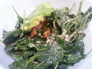 spicy kale salad $16 at The Butcher's Daughter in Venice