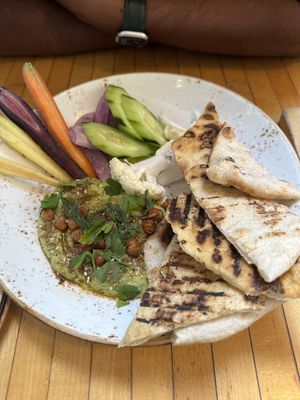 Green goddess hummus  at The Butcher's Daughter in Venice