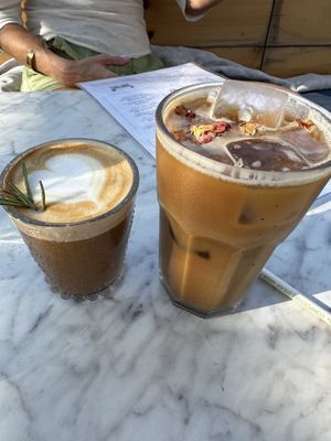 Rosemary and rose cardamom latte!  at The Butcher's Daughter in Venice