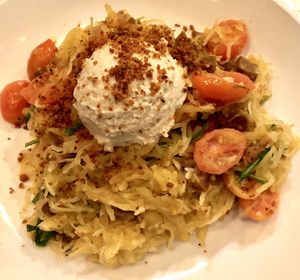 Pasta carbonara  at The Butcher's Daughter in Venice