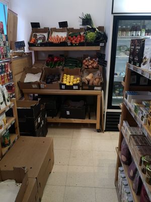 inside at La Buena Vida Ecotienda in Malaga