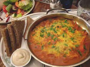 Vegan Shakshuka at Nocturno Cafe in Jerusalem