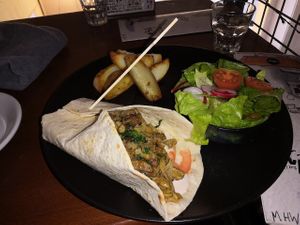 Vegan shawarma  at Nocturno Cafe in Jerusalem