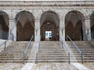 Mamilla is in a beautiful, Moshe Safdie designed hotel.  at Mamilla Cafe and Brasserie in Jerusalem