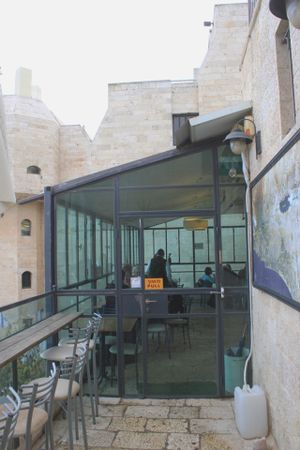 The entrance at The Quarter Cafe in Jerusalem