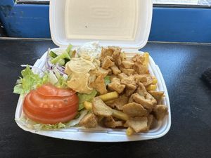 Vegan chicken and fries  at Jalla Jalla  in Malmo