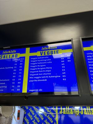 Menu  at Jalla Jalla  in Malmo