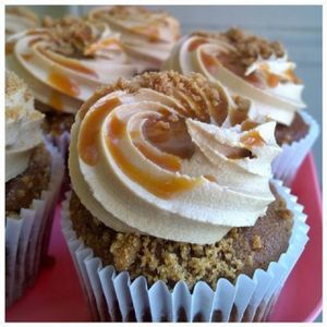 Vegan Salted Caramel Crunch Cupcake at Sugar Daddy's Bakery - Rodney St in Edinburgh