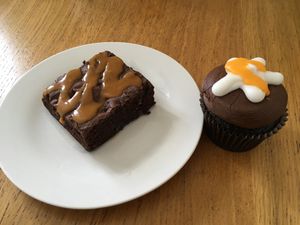 Two yummy vegan options at Sugar Daddy's Bakery - Rodney St in Edinburgh