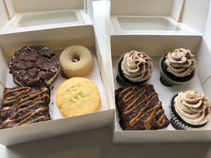 So much vegan goodness. 100% vegan here. But beware : the bakery is not a 100% vegan place. at Sugar Daddy's Bakery - Rodney St in Edinburgh