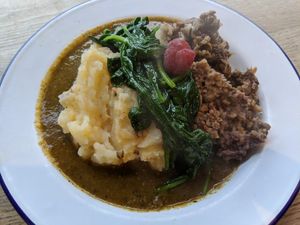 Haggis meal at Henderson's - Holyrood in Edinburgh