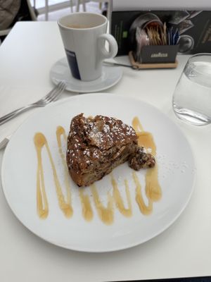 Chocolate apple cake. V large and warm!  at The Peggy Guggenheim Collection in Venice