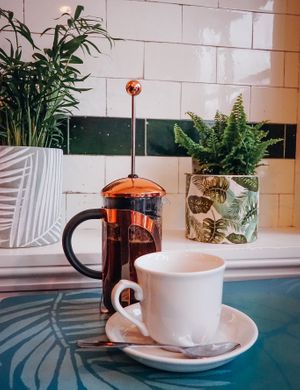 Café in our new café at Poco Culina in Cheltenham