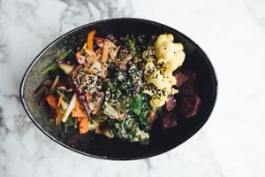 Temple of Ten - all  10-a-day vegetable portions in one dish at Redemption - Shoreditch in East London