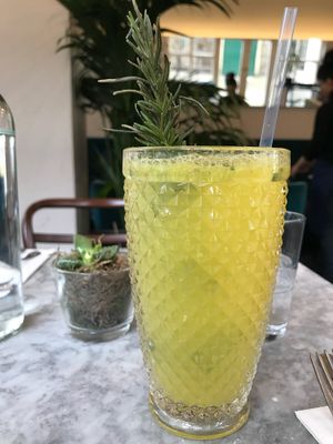 Rosemary sparkling drink at Redemption - Shoreditch in East London