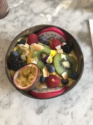 Tropical smoothie bowl at Redemption - Shoreditch in East London