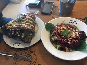 Legume salad and wrap at The Cru in Cascais