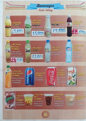 Menu page 4/4 at Oanh in Can Tho