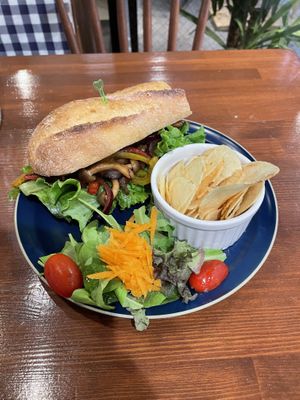 Balsamic Veggies Baguette at Lingua World Cafe in Osaka