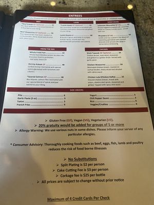 Vegan items clearly marked and many other dishes can be made vegan    at Leyla in Charleston