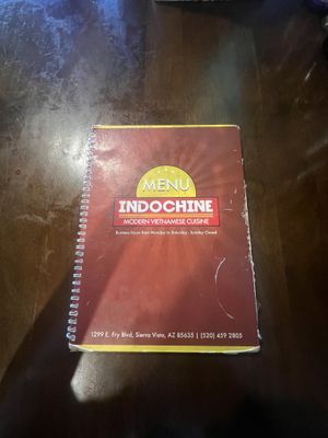 Menu/hours  at Indochine in Sierra Vista