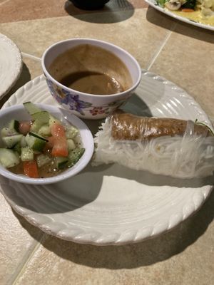 Fresh spring roll.  1/4 of the order!!  at Indochine in Sierra Vista