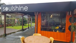 Outside at Soulshine Cafe in Auckland