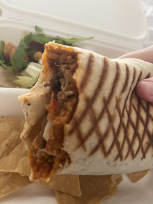 burrito “con carne” with fake chicken  at El Sombrero Verde in Kiel