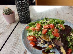 Quinoa and black bean tacos  at El Sombrero Verde in Kiel