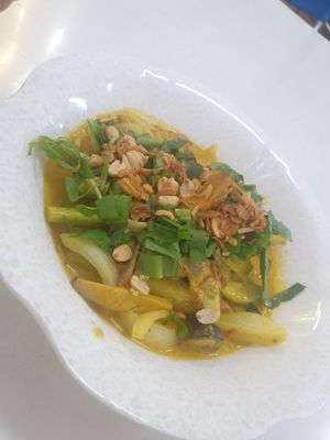 7.5/10 - don't remeber name but it was a lemongrass mushroom nut dish but I think it was supposed to be stir fried rice but there wasn't rice? at Dinh Y in Ho Chi Minh City