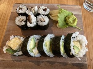 Shiitake Maki and Tofu Maki without cucumber at Hana in Missoula