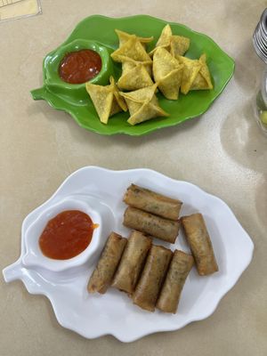 Fried wonton and spring rolls  at Chay Sen Vang 2 - Yellow Lotus 2 in Can Tho