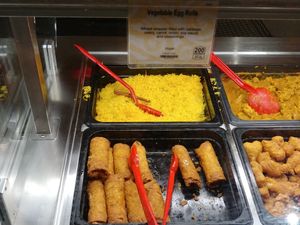 Hot Bar (clearly labeled): Vegan Vegetable Egg Rolls at Wegmans in Alexandria