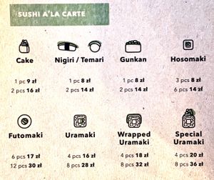 Menu 3 of 8, July 2021 at Youmiko Vegan Sushi - Hoża in Warsaw