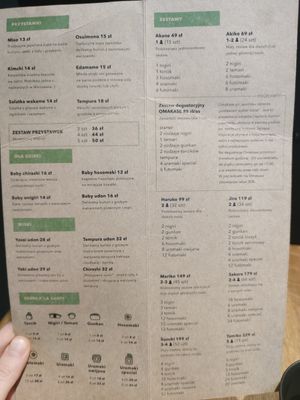 Main menu 2 at Youmiko Vegan Sushi - Hoża in Warsaw