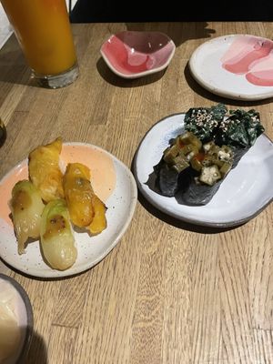 Pineapple and okra   at Youmiko Vegan Sushi - Hoża in Warsaw