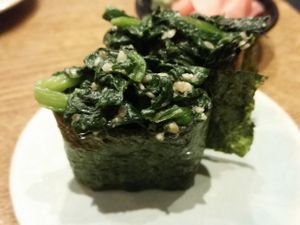 bok choy sushi at Youmiko Vegan Sushi - Hoża in Warsaw