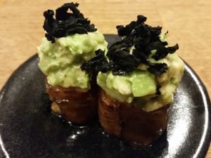 eggplant sushi at Youmiko Vegan Sushi - Hoża in Warsaw