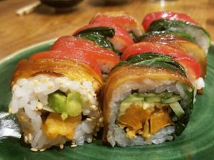 Rainbow Uramaki  at Youmiko Vegan Sushi - Hoża in Warsaw