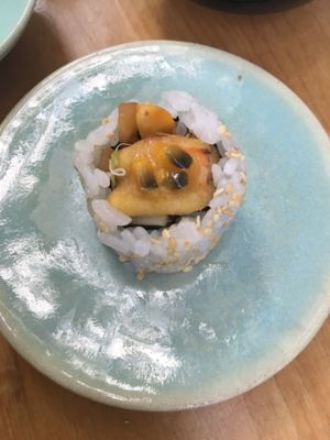Futomaki with pumpkin  at Youmiko Vegan Sushi - Hoża in Warsaw