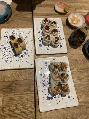 Cabbage, smt and vegan foe gras  at Youmiko Vegan Sushi - Hoża in Warsaw