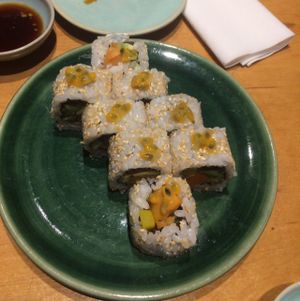 passion fruit on top!  at Youmiko Vegan Sushi - Hoża in Warsaw