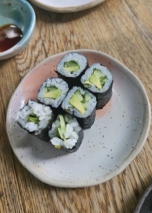 Third photo: cucumber and avocado maki at Youmiko Vegan Sushi - Hoża in Warsaw
